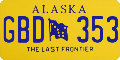 AK license plate GBD353