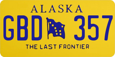 AK license plate GBD357