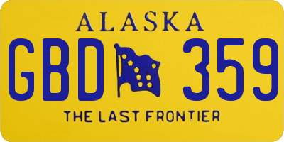 AK license plate GBD359