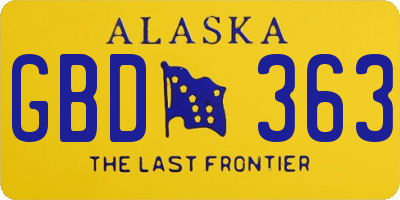AK license plate GBD363
