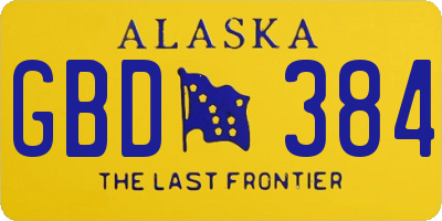 AK license plate GBD384