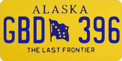 AK license plate GBD396
