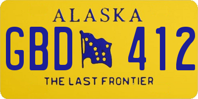 AK license plate GBD412