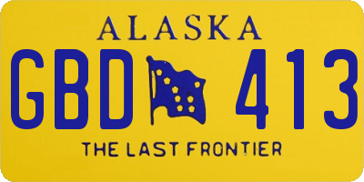AK license plate GBD413