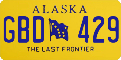 AK license plate GBD429