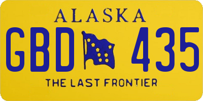 AK license plate GBD435