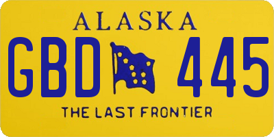 AK license plate GBD445