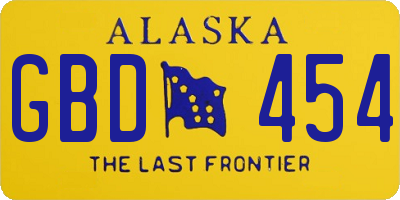 AK license plate GBD454