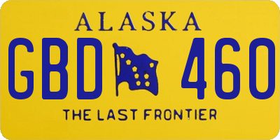 AK license plate GBD460