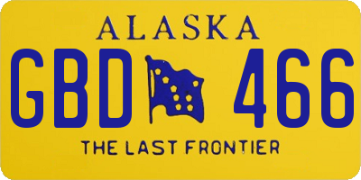 AK license plate GBD466