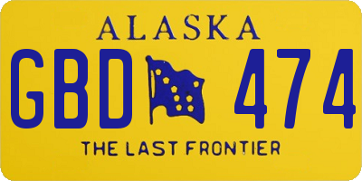 AK license plate GBD474
