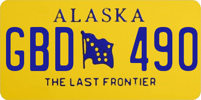 AK license plate GBD490