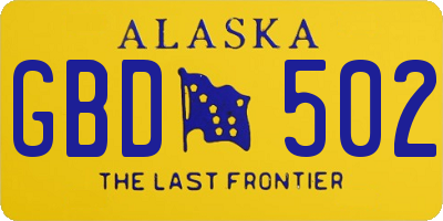 AK license plate GBD502