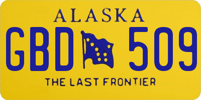 AK license plate GBD509