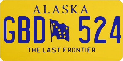 AK license plate GBD524