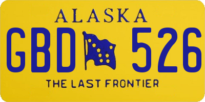 AK license plate GBD526