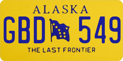 AK license plate GBD549