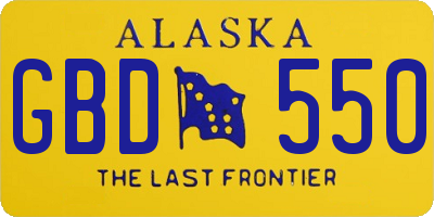 AK license plate GBD550