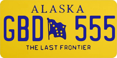 AK license plate GBD555