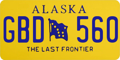 AK license plate GBD560
