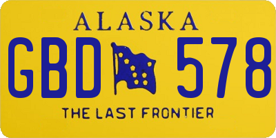 AK license plate GBD578