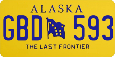 AK license plate GBD593