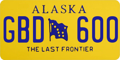 AK license plate GBD600