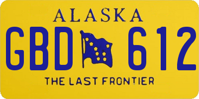 AK license plate GBD612