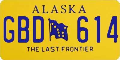 AK license plate GBD614
