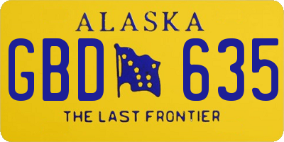 AK license plate GBD635