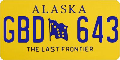 AK license plate GBD643
