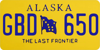 AK license plate GBD650