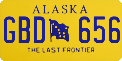 AK license plate GBD656