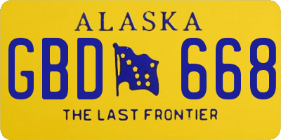 AK license plate GBD668