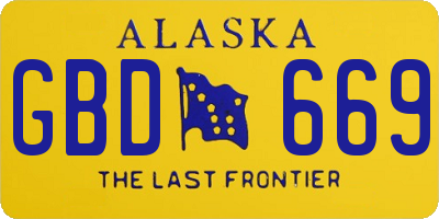 AK license plate GBD669