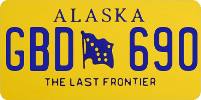 AK license plate GBD690