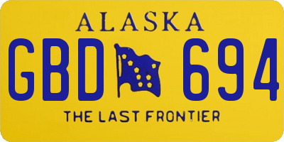 AK license plate GBD694