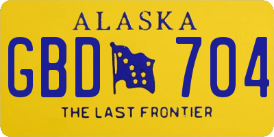 AK license plate GBD704