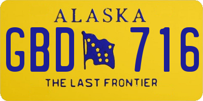 AK license plate GBD716