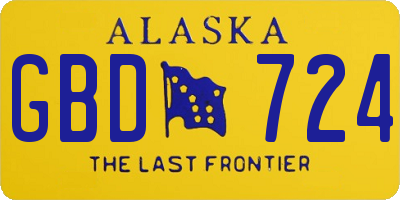 AK license plate GBD724