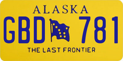AK license plate GBD781