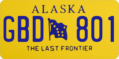 AK license plate GBD801