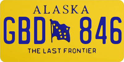 AK license plate GBD846