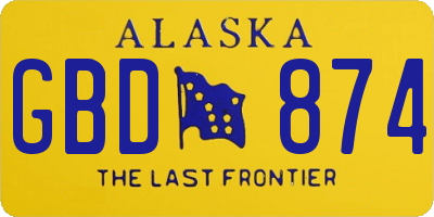 AK license plate GBD874