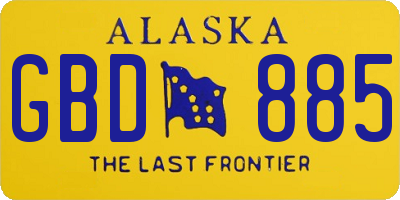 AK license plate GBD885