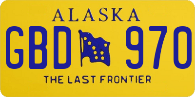 AK license plate GBD970