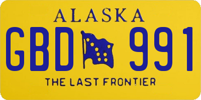 AK license plate GBD991
