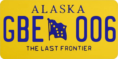 AK license plate GBE006