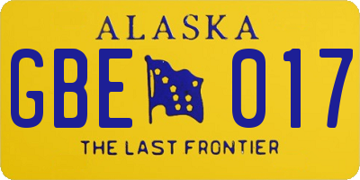 AK license plate GBE017