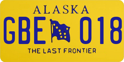 AK license plate GBE018